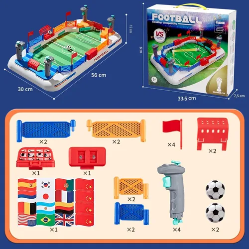 Vista 2 de Mini juego de mesa de fútbol para niños: juguetes de mesa de futbolín para niños de 3, 4, 5, 6, 7, 8 a 12 años, juego deportivo interactivo