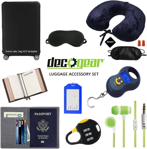 Vista 9 de Samsonite Omni - Juego de 3 piezas con accesorios para equipaje Azul Caribe Equipaje rígido con ruedas