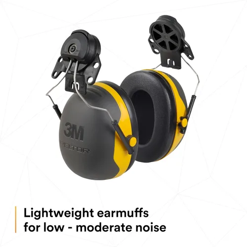 Vista 3 de 3M PELTOR - Orejeras de protección auditiva, Serie X X2P3E, estilo gorra con casco duro adjunto, protección contra el ruido NRR 24 dB, paquete