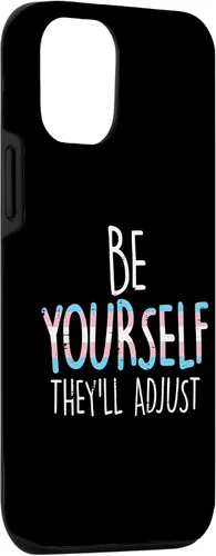 Vista 3 de Funda para iPhone 15 Be Yourself Theyll Adjust Transgénero Trans Pride Flag LGBT