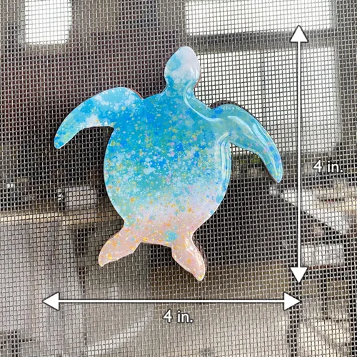 Vista 4 de Honu Turtle - Protector de pantalla magnético para puerta corredera Lanai, acabado brillante resistente, evita accidentes, 4 pulgadas de ancho x 4