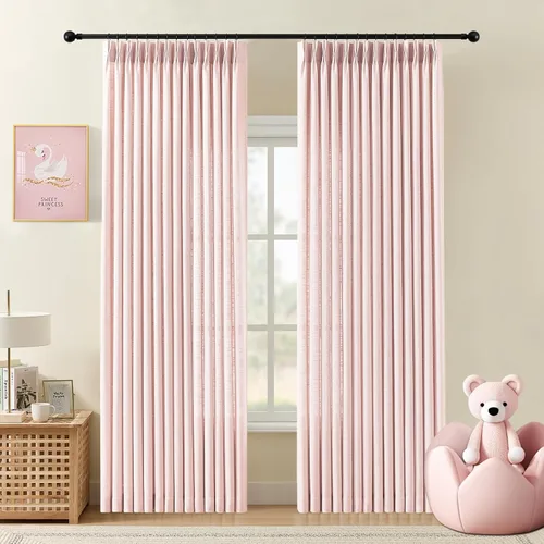 Vista 22 de Cortinas plisadas de lino semitransparentes de 96 pulgadas, filtrado de luz Natural