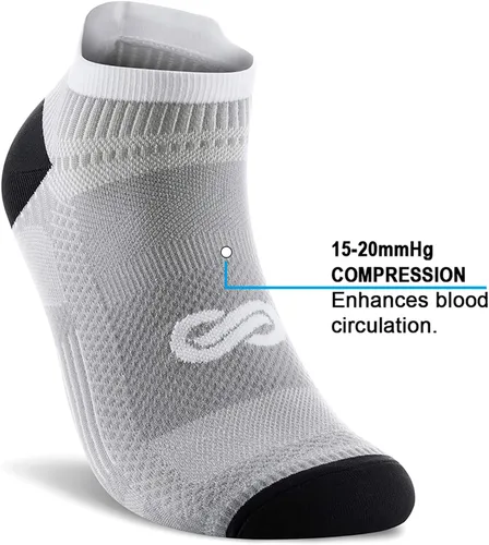 Vista 3 de PAPLUS Ankle Compression Sock for Men and Women 246 Pairs Low Cut Compression Running Sock with Ankle Support