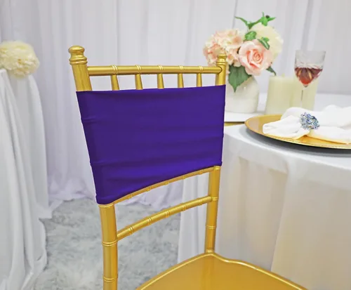 Vista 19 de (10 bandas elásticas de elastano de 7 x 13 pulgadas, de doble capa, lazos elásticos de licra para silla, lazos para bodas, fiestas, banquetes