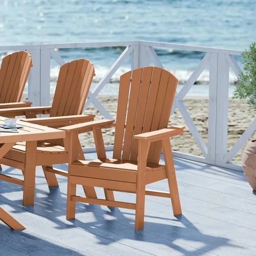 Vista 34 de WestinTrends Malibu Outdoor Patio HDPE Adirondack Silla de comedor para patio, color negro