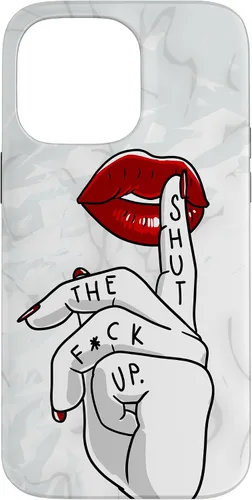 Vista 21 de STFU - Funda de regalo para iPhone 17 con texto en inglés "Lips Cool Swear Words Cussin Saying Women Bad Girs