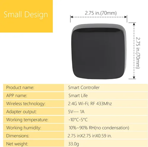 Vista 5 de Hub de RF de motor de sombra enrollable, concentrador de RF de motor AOK, hub de control remoto compatible con Alexa, Google Home, Smartthing, WiFi