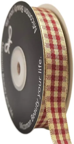 Vista 25 de Cinta a cuadros de guinga – 25 yardas, rojo y azul (3/8 pulgadas) para decoración de Navidad y embalaje de regalo