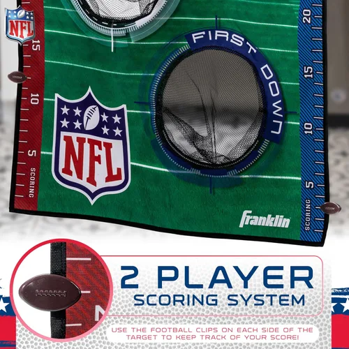 Vista 7 de Franklin Sports NFL Mini juego de tiro de fútbol americano – NFL Door Jam Football Over the Door Target + (4) mini bolas – Juego de lanzamiento de 3