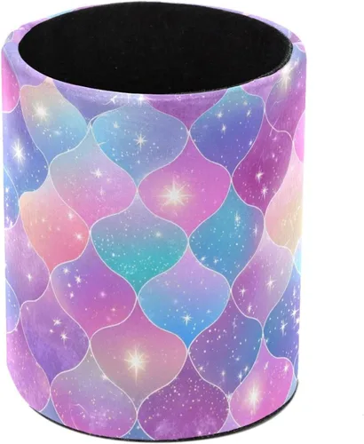 Vista 13 de Taza de PVC para escritorio, taza de lápiz rosa con mariposas para organizador de bolígrafos de escritorio, soporte para brochas de maquillaje