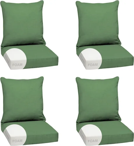 Vista 61 de Arden - Juego de cojines de asiento profundo para exteriores, espuma, 24x24, aguamarina