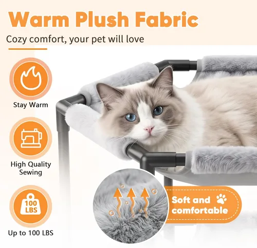 Vista 2 de Hamaca elevada para gatos, litera elevada hexagonal para gatos