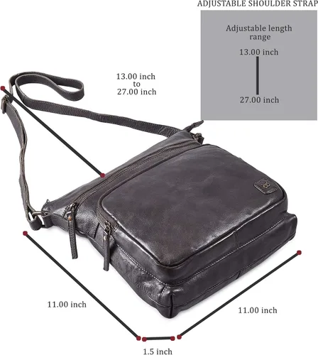Vista 4 de Bolsos cruzados de cuero genuino y carteras para mujeres, bolsos de hombro cruzados hechos a mano, elegantes y modernos