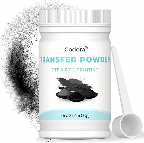 Vista 3 de Godora DTF - Adhesivo termofusible de transferencia digital blanco en polvo para prendas de color negro u oscuro, transferencia pretratamiento