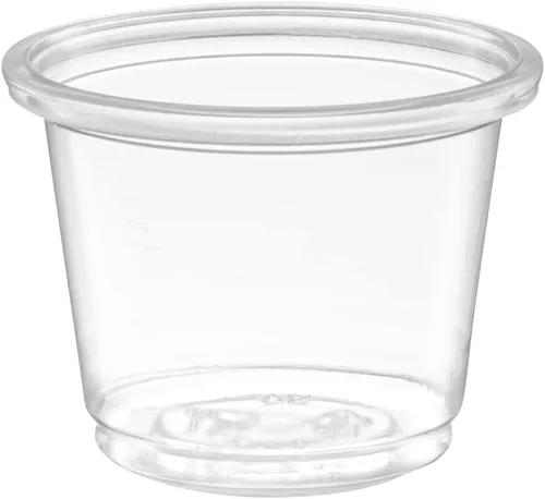 Vista 7 de {1 onza, 200 tazas} Vasos de plástico transparente para porciones sin tapas, pequeños recipientes para control de porciones, chupitos de gelatina