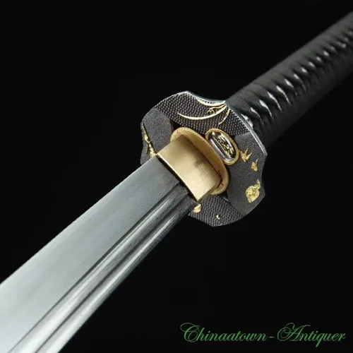 Vista 7 de GLW - Katana Samurai hecha a mano para cortar un caballo, espada japonesa Katana con patrón de acero Ninja Battle Ready#4072