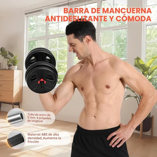 Vista 7 de Juego de mancuernas ajustables, juego de pesas libres de 20/30/40/60/80 libras con conector, diseño 3 en 1 para entrenamiento con mancuernas, pesas