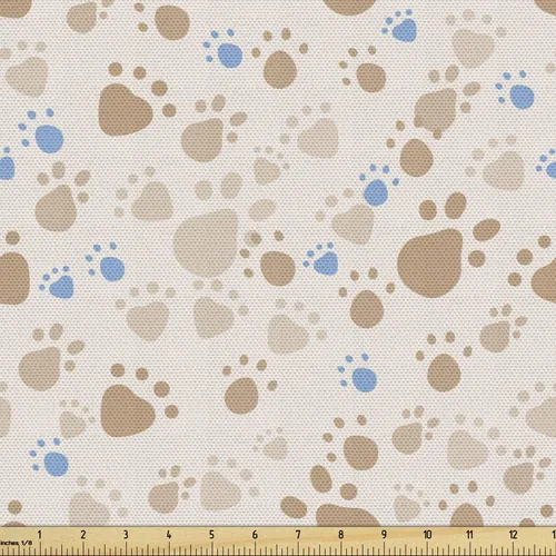 Vista 37 de Lunarable Tela de animales de The Yard, caras de gato y perro, mejores amigos, Bulldog Beagle, Labrador, Calico Kitty impresión, tela de satén