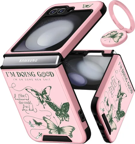 Vista 146 de Funermei para Samsung Galaxy Z Flip 4 Funda - Funda de Teléfono Bonita para Mujeres y Niñas con Mariposas Bonita Estética Femenina Diseño