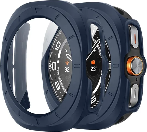Vista 9 de Amizee Paquete de 2 fundas protectoras de pantalla compatibles con Samsung Galaxy Watch Ultra (2025/2024) de 1.772 pulgadas, con protector de negro