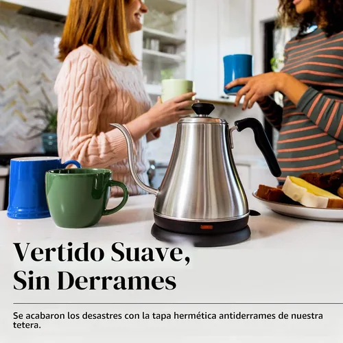 Vista 5 de Willow & Everett Hervidor de agua cuello de cisne eléctrico para verter agua sobre el café y el té – 1L – Tetera eléctrica, hervidor de agua