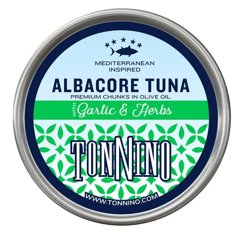 Vista 13 de Tonnino Atún Albacora - Trozos premium en agua con garbanzos, maíz y zanahorias - Paquete de 12 - Alternativa al salmón - Snacks proteicos - Comidas