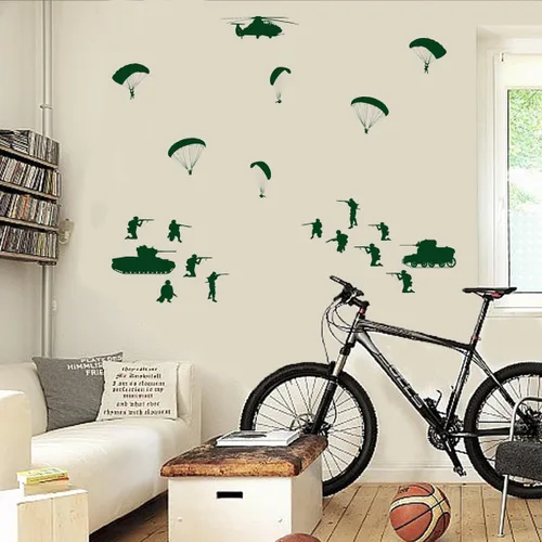 Vista 9 de PLIGREAT 9 calcomanías de pared Samurai ninja, calcomanías de pared de vinilo extraíble para fanáticos del Taekwondo Hall, Kung Fu para dormitorio