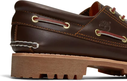 Vista 8 de Timberland Men's Authentic 3-Eye Lug Handsewn Boat Shoes Marrón