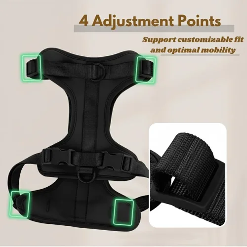 Vista 4 de Dog Harness - No Pull Adjustable Front Clip Vest with Soft Padding, 3Leash Clips, and No-Choke Oxford Design Comfort for Small, Medium, and Large