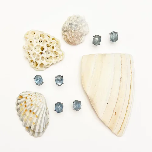Vista 3 de Aretes de oro azul aguamarina, oro micro de 14 quilates sobre plata de ley 925, hermosa piedra preciosa auténtica, regalo de joyería para mujer, 2CT