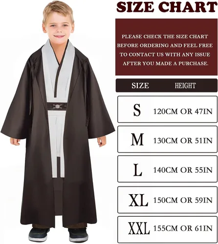 Vista 3 de Kids Jedi Costumes for Boys Anakin Uniform Outfit Black