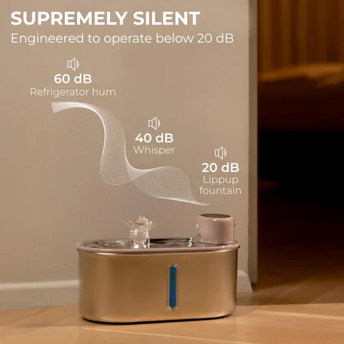Vista 6 de Fuente de agua inalámbrica para gatos de acero inoxidable de 108 oz/3.2 L Batería de 5200 mAh, autonomía de 50 días, sensor de movimiento, ultra