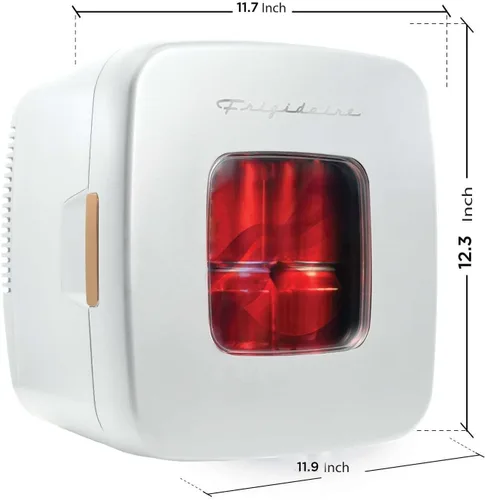 Vista 2 de Frigidaire Retro EFMIS351 - Mini nevera/refrigerador para el cuidado de la piel EFMIS351 de 9 litros, color blanco (renovado)
