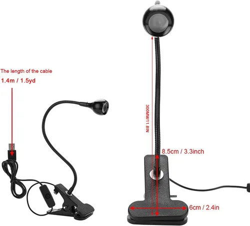 Vista 2 de Lámpara de curado de pegamento USB 3W, luz LED de calidad premium USB con clip e interruptor para reparación de teléfonos