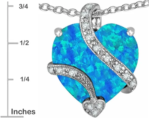 Vista 2 de Collar con colgante de corazón grande de plata de ley de 0.591in