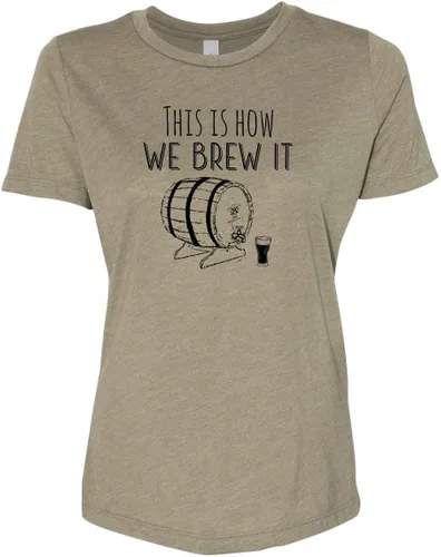 Vista 22 de Cute Women's Screen Printed Crew Neck Tee, Shirts With Sayings, Dusty Blue or Olive