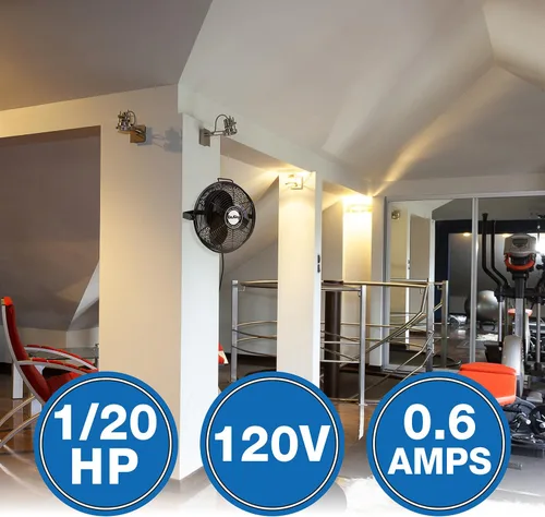 Vista 2 de Air King, ventilador de grado industrial 9314, alta velocidad, para montar en múltiples superficies, 14 pulgadas