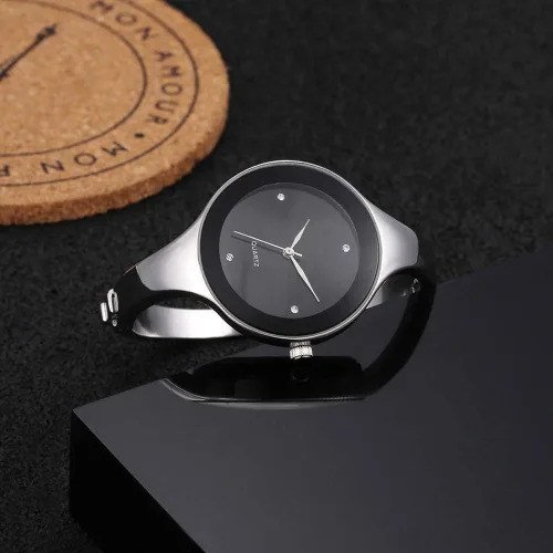 Vista 3 de Weicam Reloj analógico de cuarzo de lujo para mujer, pulsera de acero inoxidable, mejor regalo