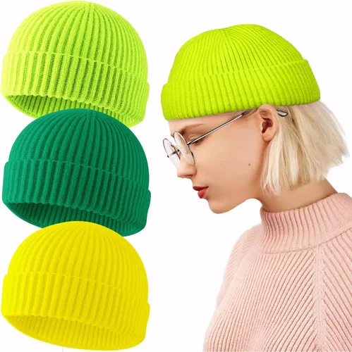 Vista 49 de ROYBENS Swag Wool Knit Cuff Short Fisherman Beanie for Men Women Winter Hat 1 albaricoque