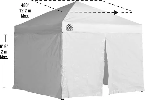 Vista 4 de Quick Shade set de paredes para toldo instantáneo de 10 x 10 pies con entrada con cremallera