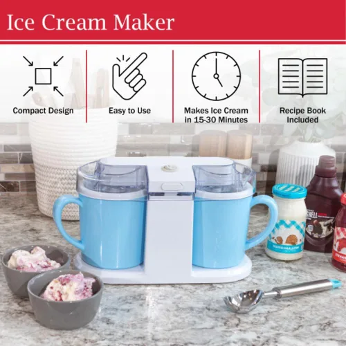 Vista 2 de Máquina para hacer helados - Máquina de helados de 1 cuarto de galón para sorbete, gelato, yogur congelado y más - Electrodomésticos y accesorios
