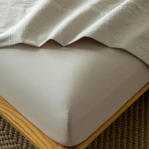 Vista 33 de MooMee Sábana bajera ajustable de solo 100% algodón lavado con textura parecida al lino, transpirable, duradera, suave, cómoda, bolsillo profundo