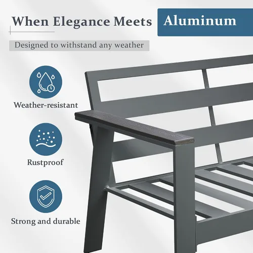 Vista 6 de Solaste Juego de muebles de aluminio para patio, sofá moderno de 4 piezas para exteriores con cojines resistentes al agua, juego de conversación