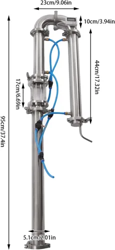 Vista 2 de Nueva torre de destilación tubular con malla de cobre de vidrio de vista 2 '' destilador de equipo de elaboración de cerveza nacional, columna