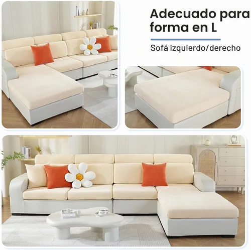 Vista 2 de WEYOND Fundas de cojín para sofá en forma de L, seccionales, 1 funda