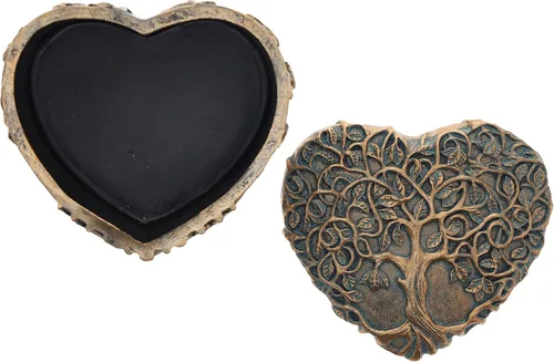 Vista 2 de Top Brass Joyero decorativo con diseño de árbol de la vidacorazón arte celta de amor espiritual