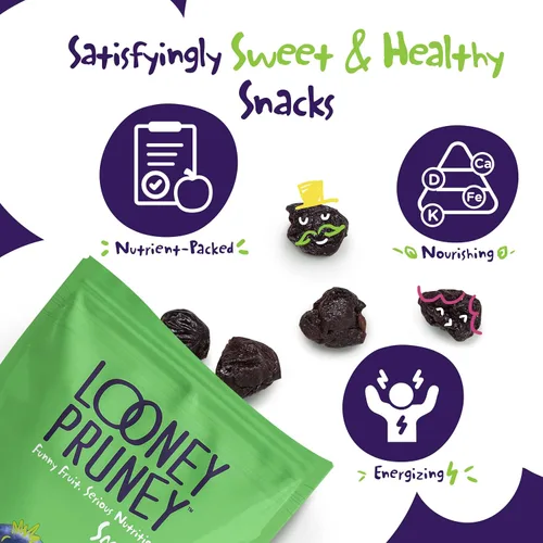 Vista 5 de Looney Pruney Smalls Fruit Snacks Ciruelas pasas naturalmente dulces Paquetes de aperitivos de frutas orgánicas para niños y adultos Alimentos