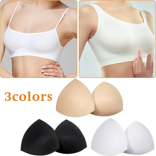 Vista 5 de Geyoga 12 pares de inserciones de brasier deportivo triangular, almohadillas de inserción de brasier extraíble