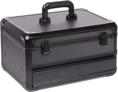 Vista 2 de E ELIAUK Caja de herramientas con estuche rígido, organizador de almacenamiento, maleta de transporte, caja de herramientas con cajones, color negro