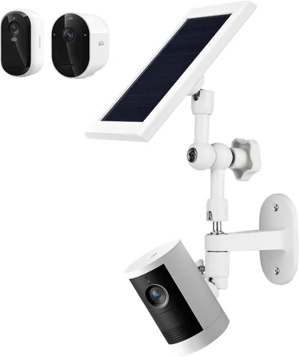 Vista 7 de Soporte de pared 2 en 1 para panel solar de anillo, batería de leva de anillo para pegar, cámara de foco y cámara de foco Plus/Pro (batería), ángulo